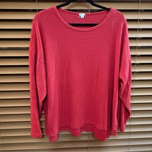 Aerie Scarlet Waffle Knit Sweater Top XL